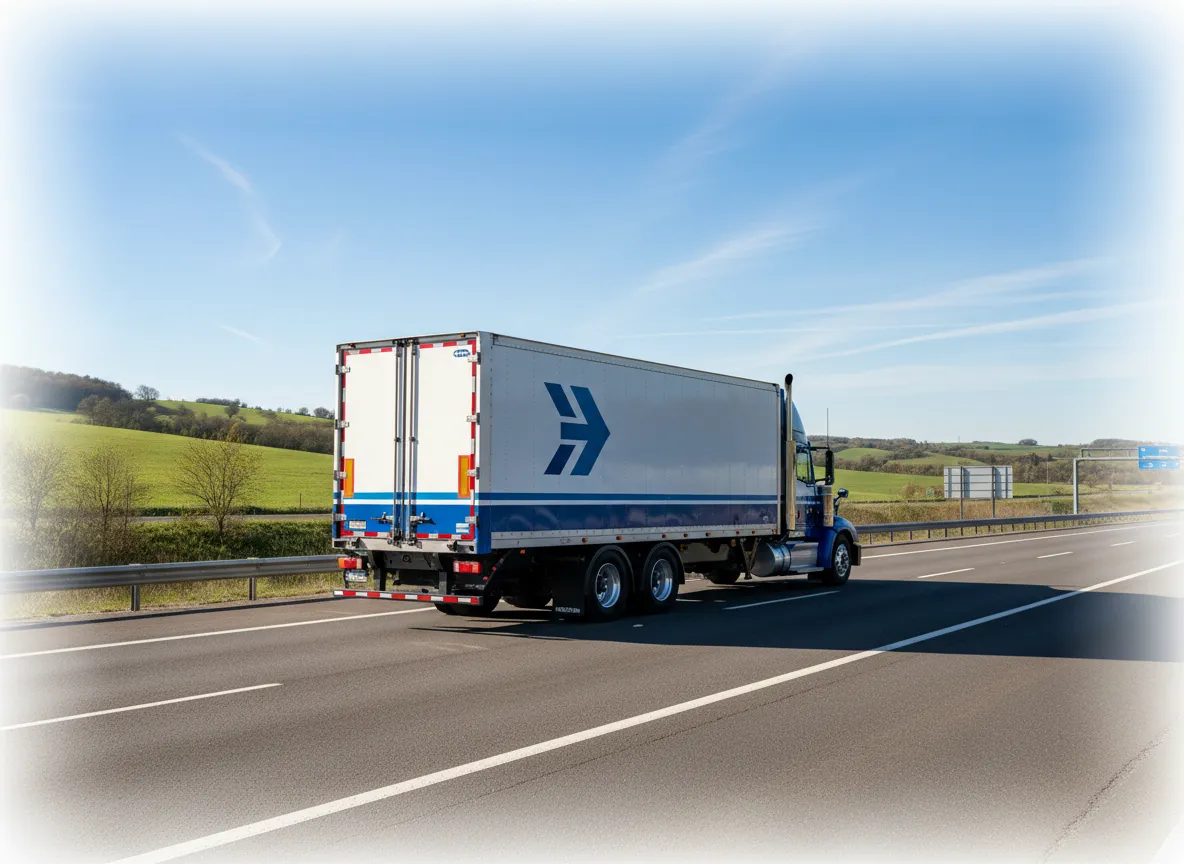 Long distance moving truck on the highway